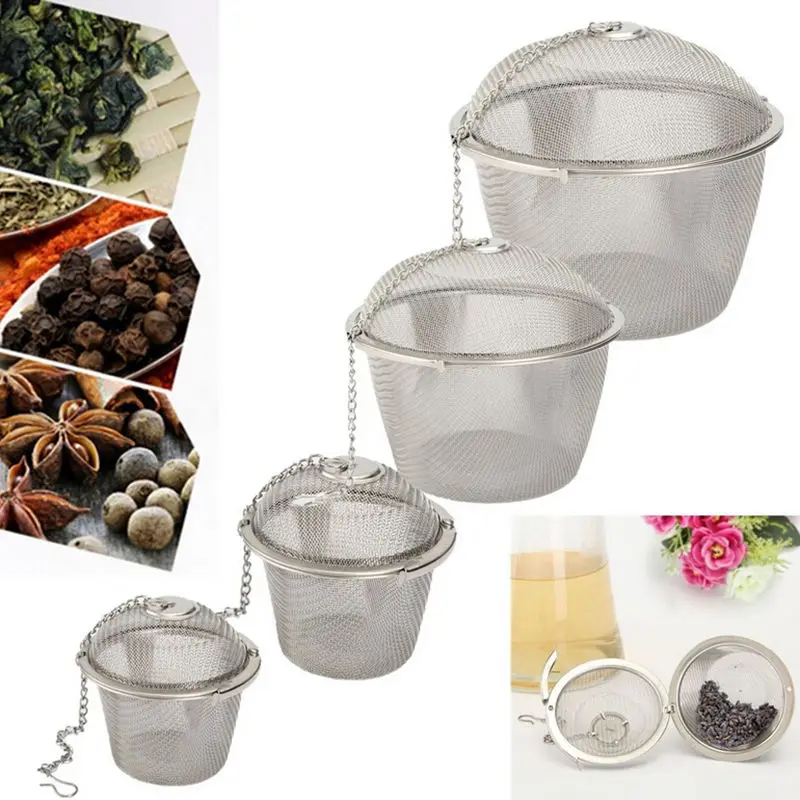 

4 Size Stainless Steel Tea Strainer Infuser Tea Locking Ball Tea Spice Mesh Herbal Ball Cooking Tools