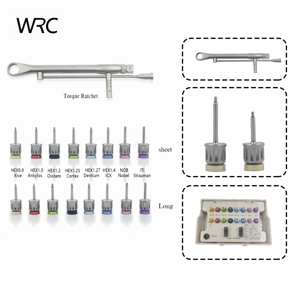 

Протезированный набор для зубного импланта, динамометрический ключ, отвертки, многофункциональный набор инструментов для стоматологическ...