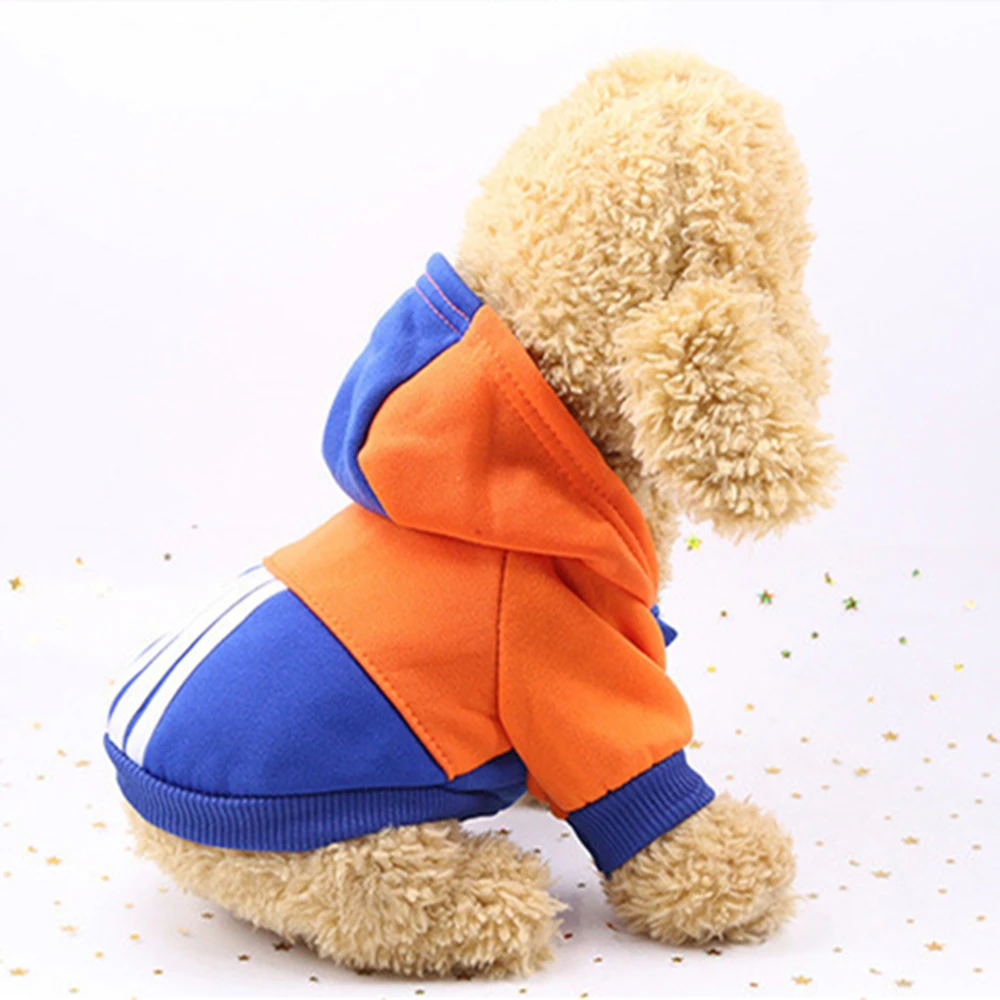 Полосатая толстовка с капюшоном для питомцев одежда щенков и кошек чихуахуа