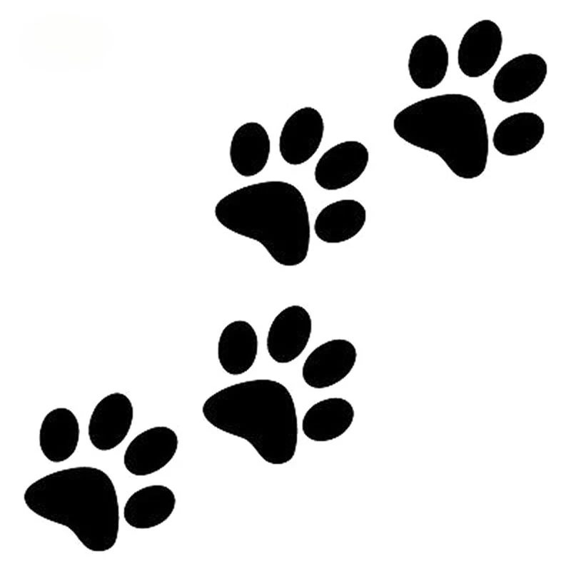 

Animal Cat Paw Print Funny Vinyl Decal Motorcycle Car Sticker Black/Silver KK13x13cm