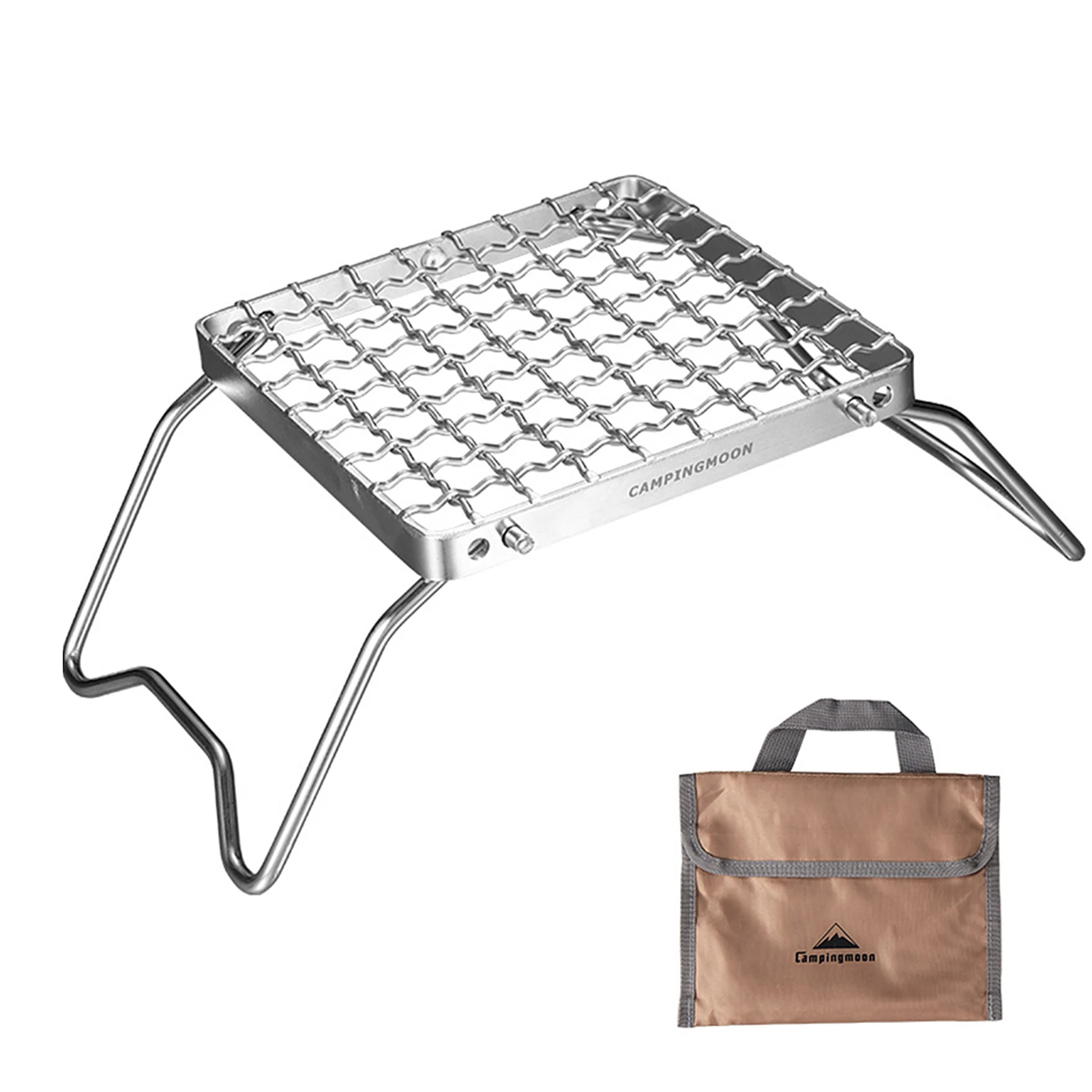 

Mini Folding Grill Rack with Adjustable Gear Outdoor Stove BBQ Grill Rack for Camping Hiking Fishing Barbecue Garden Kitchen