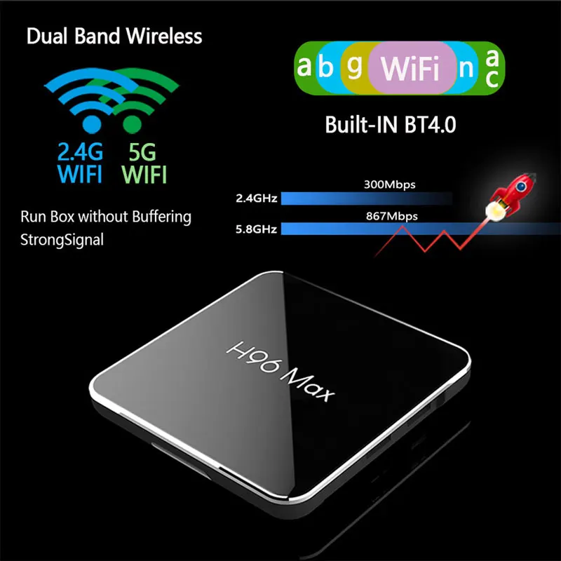ТВ приставка h96 max x2 android 8 1 Amlogic S905x2 4 Гб 64 4K H.265 dual wifi Поддержка Youtube Netflix iptv europe Google Play