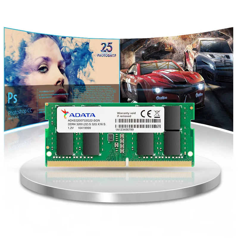 ADATA Оперативная память RAM SO DIMM 260pin DDR4 4ГБ 8ГБ 16ГБ 32ГБ 2666МГц 3200МГц для ноутбука высокой производительности.