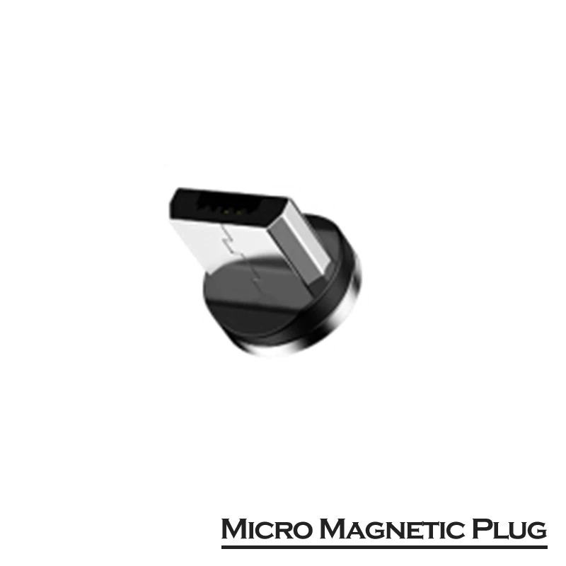 For Micro Plug Магнитный usb-кабель для быстрой зарядки USB type C, магнитный светодиодный кабель для зарядки 1 м 2 м, кабель Micro usb для мобильного телефона, usb-кабель - Цвет: For Micro Plug