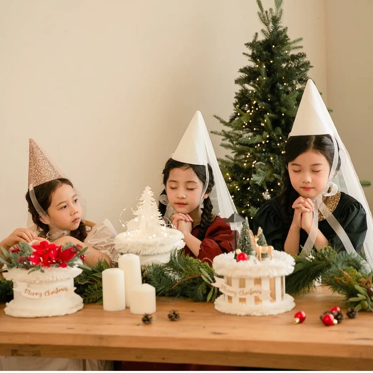 Корейский Стиль детский наряд для дня рождения шляпы детей платье принцессы