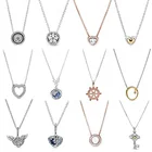 Женское колье из серебра 925 пробы, с розовым золотом