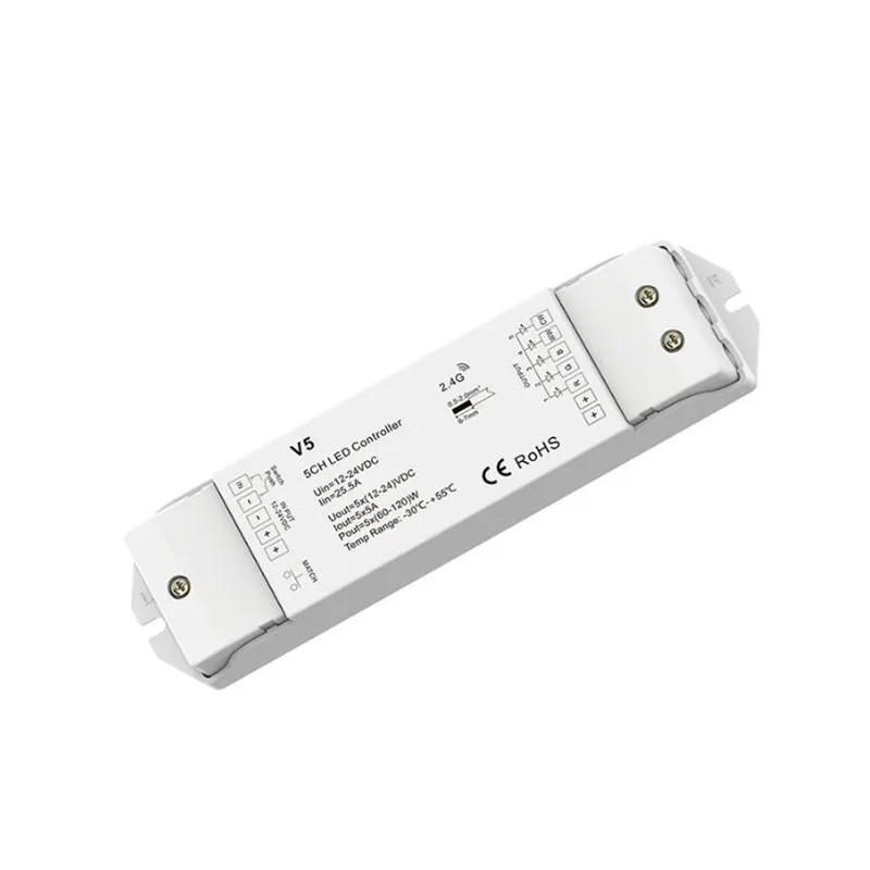 Контроллер Высокой Мощности V5 RGB + CCT 5 каналов * 5A 12-24 В постоянного тока CV