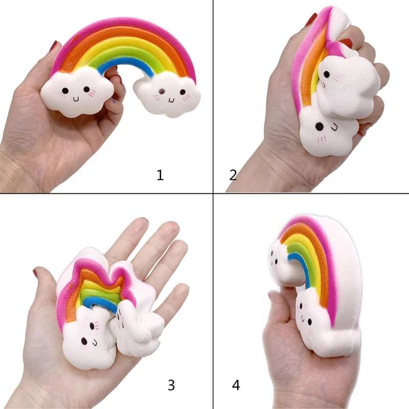 

Cute Rainbow Bridge Toys Soft PU Slow Rebound Vent Toys Slow Rising Squeeze Stress Relief Decompression Toy Kids Gift