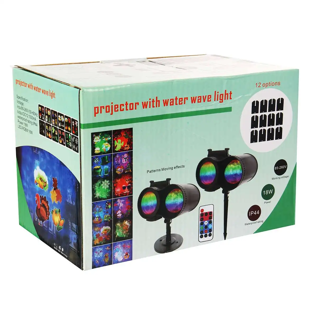 

17Pcs Led Disco Ball Laser Projector Landscape Christmas Lighting 18 Holes IP65 Moving Pattern&Snowstorm Party Decor Stage Light