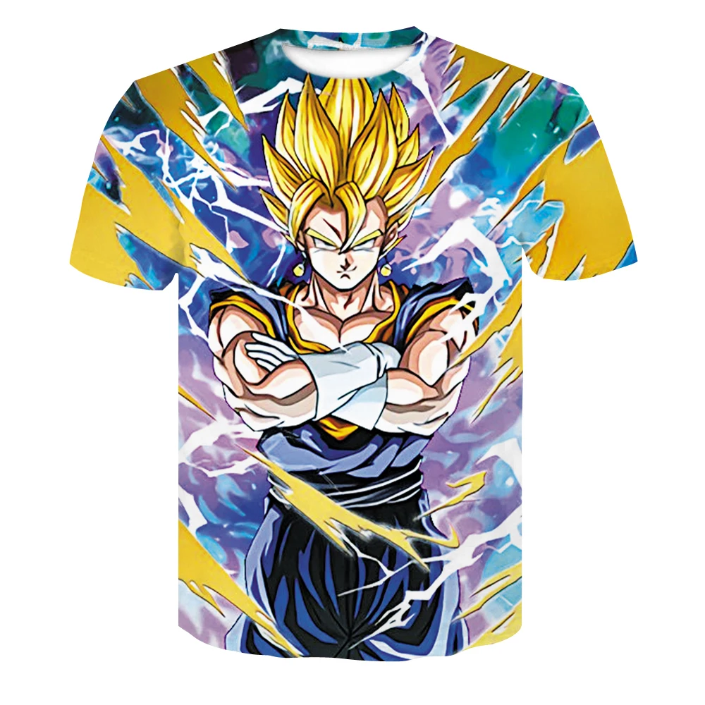 Dragon Ball Z Футболка мужская летняя мода 3D принт Супер Saiyajin Сон Гоку черная Zamasu Vegeta