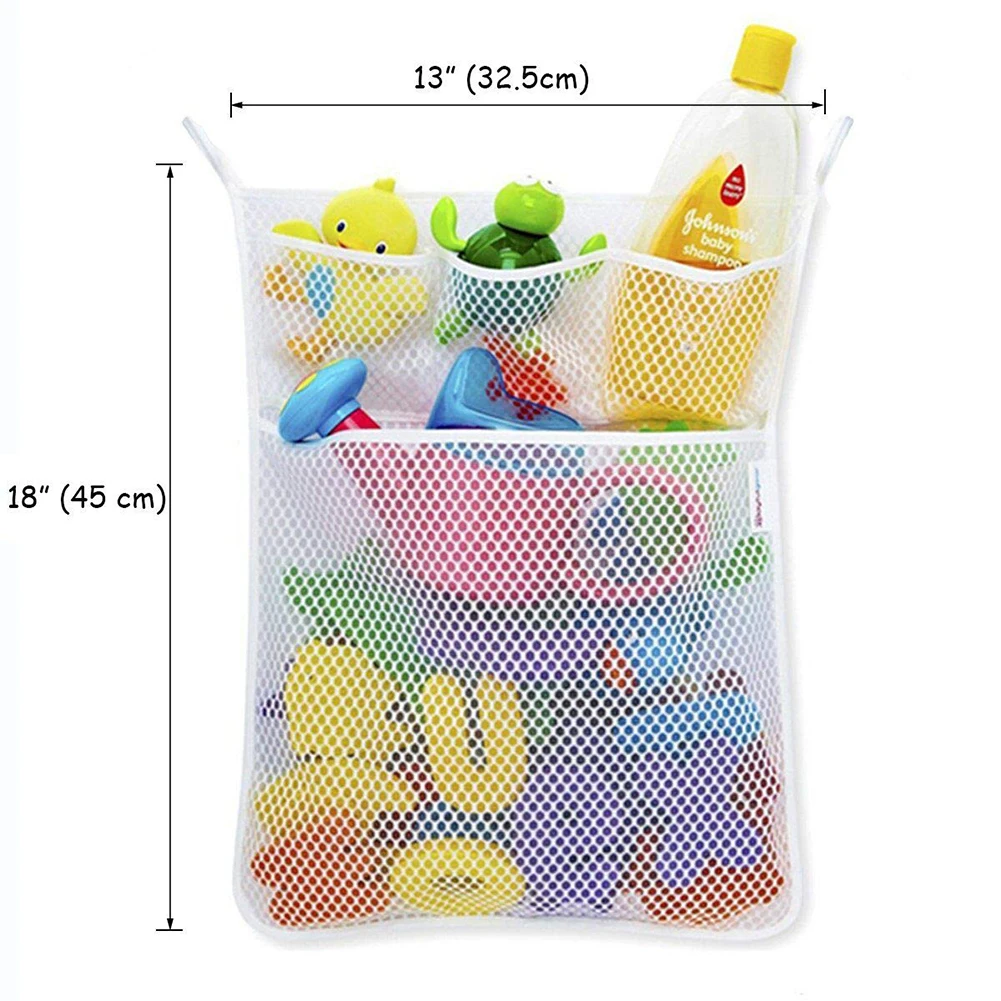 New Baby Bathroom Mesh Bag Sucker Design For Bath Toys Kids Basket Cartoon Animal Shapes Cloth Sand Toys Storage Net Bag