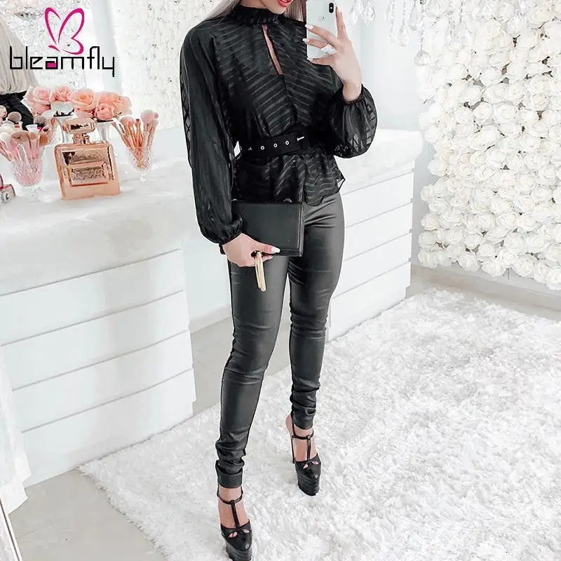 2019 женская элегантная Базовая черная Повседневная рубашка Женский стильный