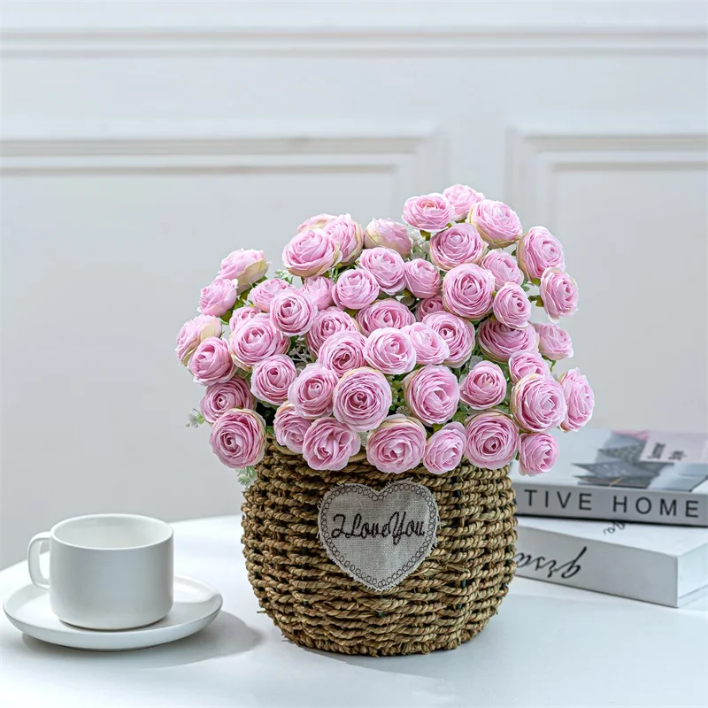10 Heads Tea Rose Artificial Flowers Bouquet For DIY Wedding Party Christmas Decoration Fake Flower Silk Home Decor | Дом и сад