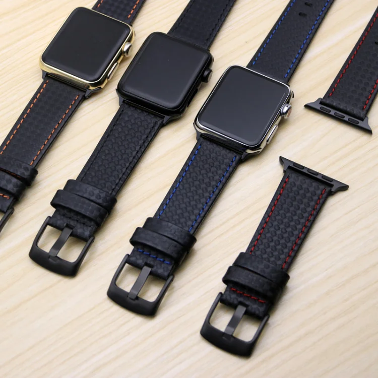 Роскошный карбоновый+ кожаный ремешок для Apple watch ремешок 44 мм 40 мм correa iWatch серия 4 3 2 ремешок 42 мм 38 мм ремешок для часов браслет