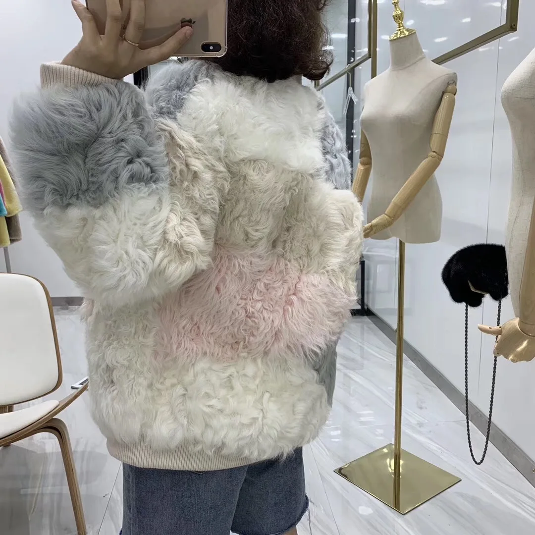 Manteau femme Новое поступление шуба из натурального меха ягненка для женщин зимняя теплая верхняя одежда из натурального меха