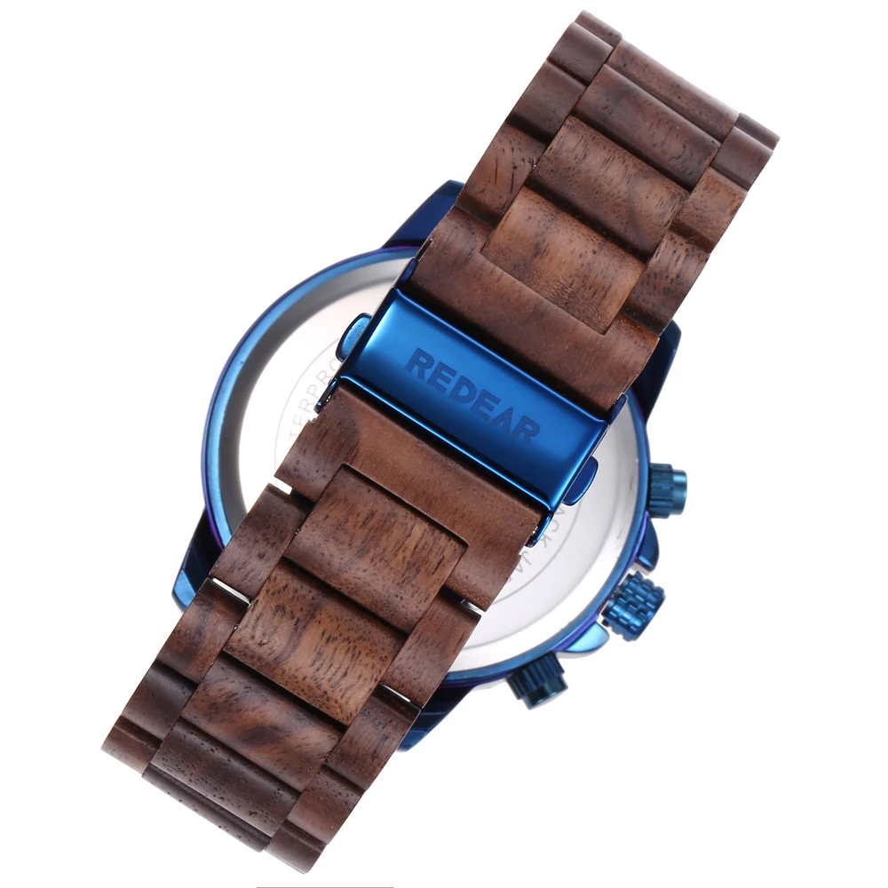 

Brand Wooden Watch Men's Luxury Men Sports Calendar Quartz Wrist Stopwatch Male Metal Gift for Him