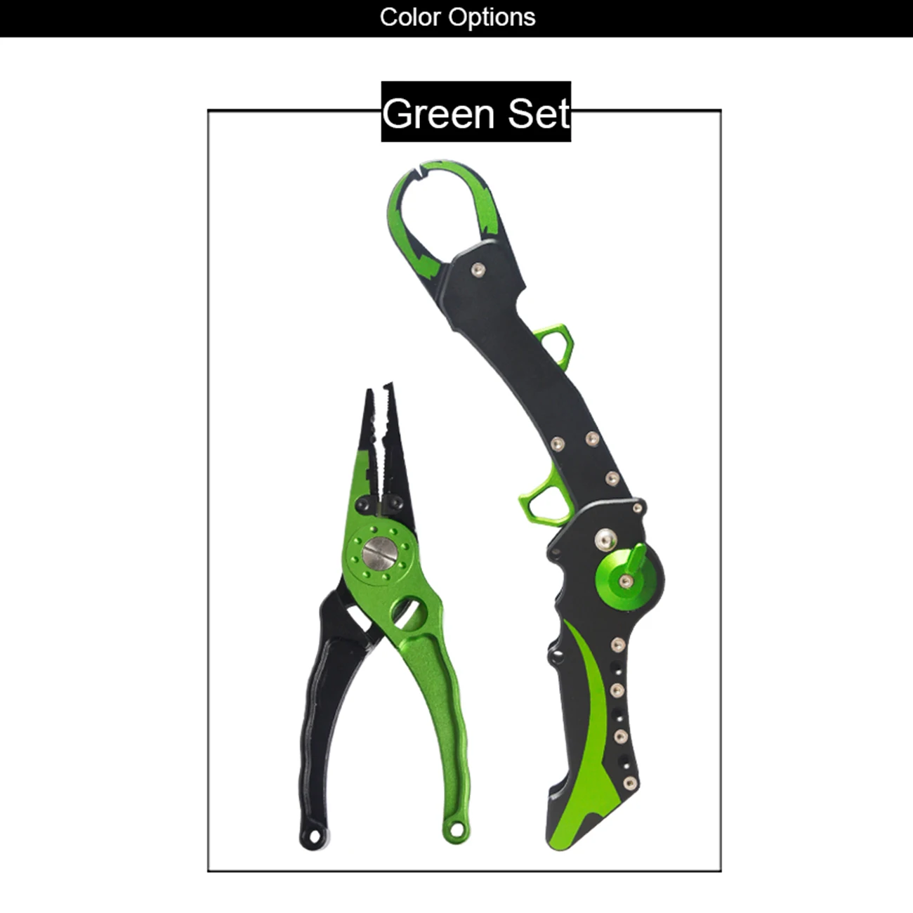

2pcs Fishing Gripper Pliers Set Aluminum Alloy Fish Lip Grip Fishing Tackle Hook Recover Cutter Line Split Ring Fishing Tool