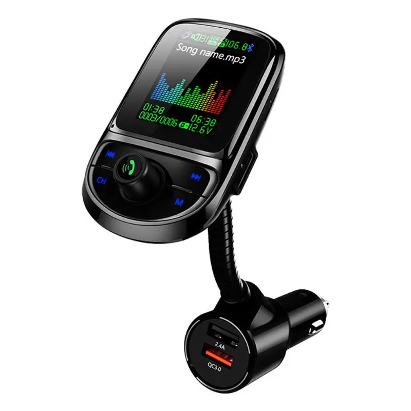 

Auto MP3 Music Player FM Transmitter Car Bluetooth-compatible Adapter Support TF Card AUX Hands-free Calling Car Charger