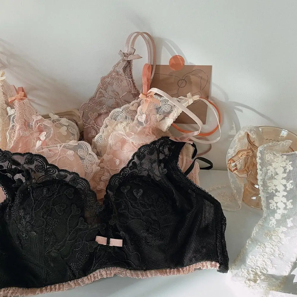 Сексуальный женский кружевной прозрачный бюстгальтер трусики комплект нижнего
