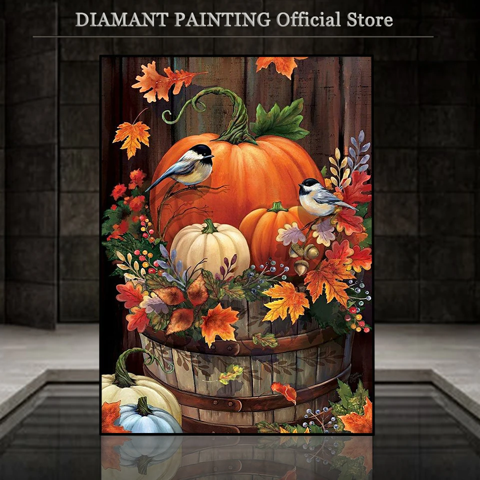 5d DIY Полная квадратная алмазная живопись комплект птица Тыква Круглый укроп