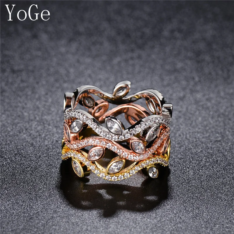 Ювелирные изделия YoGe для свадьбы и вечеринки R0394 модное кольцо с цветком из