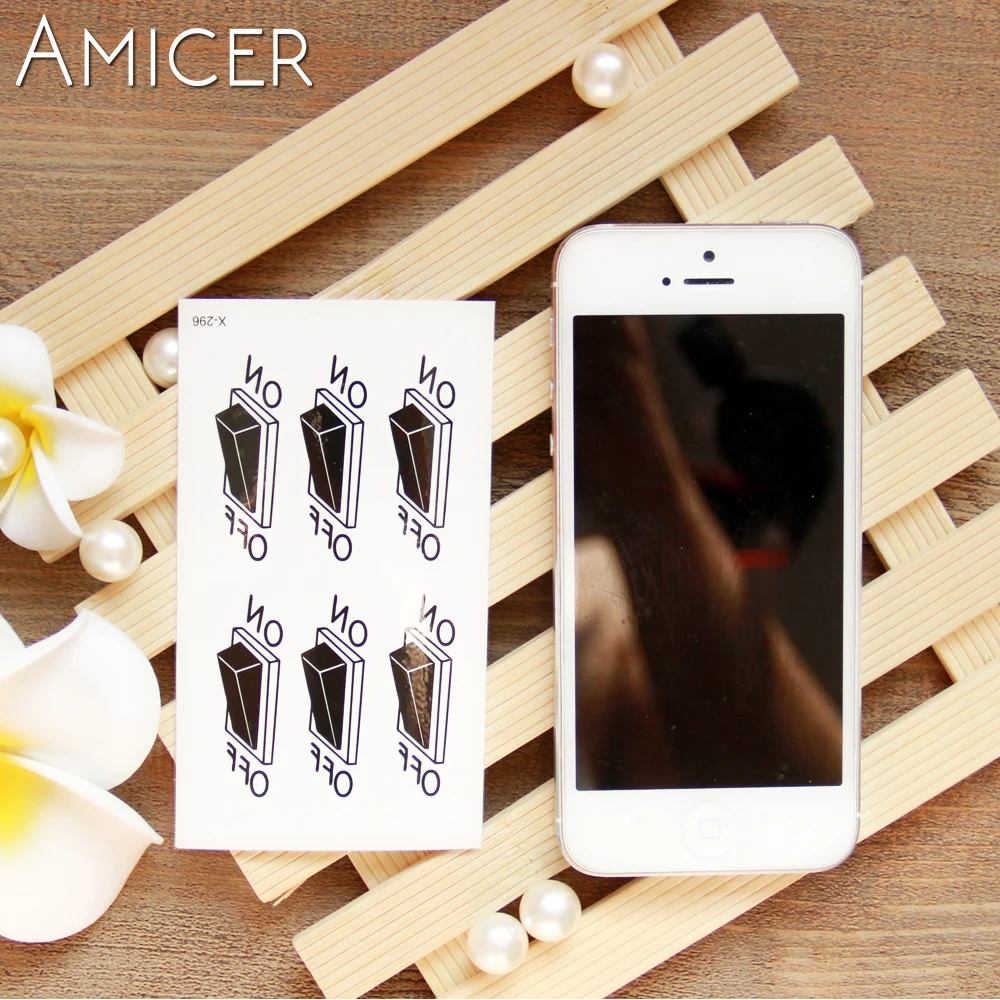 Водостойкая временная татуировка наклейка на выключенном переключателе