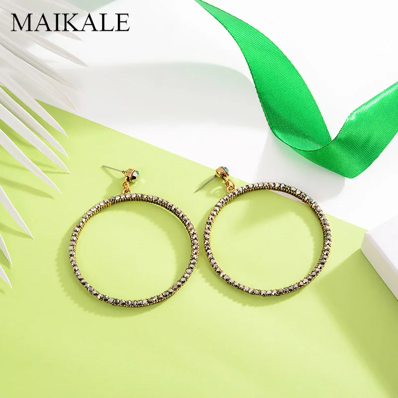Женские серьги-капельки MAIKALE большие круглые серьги из сплава черного цвета