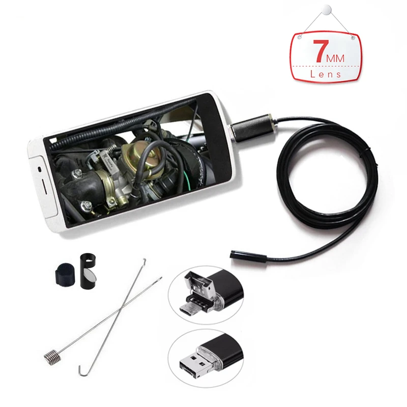 

MINI Endoscope Camera 7mm Lens 6 led IP67 Waterproof Inspection Borescope Micro OTG USB Camera endoscopio USB android