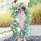 Свадебное украшение, искусственные цветы, зеленые листья, гирлянда, искусственное растение, цветы для свадьбы, Декор для дома и сада, подвесной венок