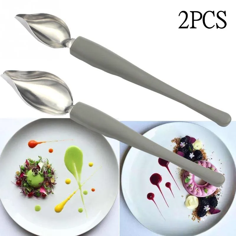 

Kitchen Placement Tools Stainless Steel Sauce Oil Painting Spoon Kitchen Decoration Spoon Decoration Sushi Food Painting Tools