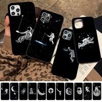 maiyaca space moon astronau phone case for iphone 11 12 13 mini pro xs max 8 7 6 6s plus x 5s se 2020 xr case