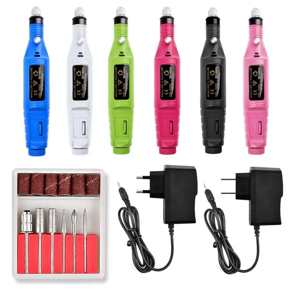 1 Набор машинка для маникюра профессиональная электрическая с фрезами