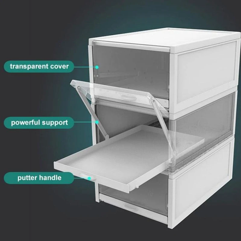 Taller H18.3cm пластиковый ящик для хранения обуви выдвижной прозрачный шкафа
