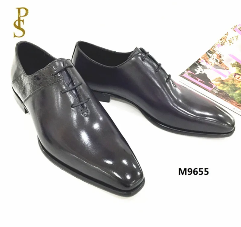 Импортная обувь из воловьей кожи с подошвой натуральной для мужчин и парадная |