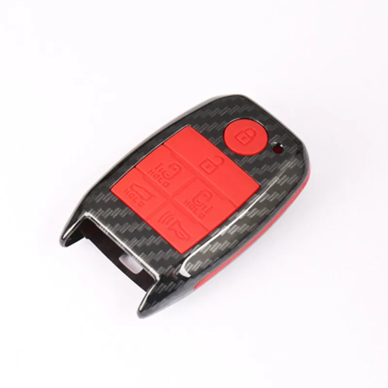 Чехол-накладка для смарт-ключа из углеродного волокна с 6 кнопками Kia