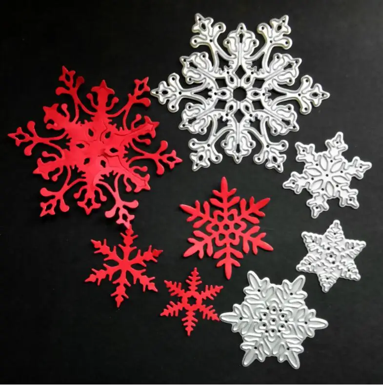 4 шт./компл. Рождественская Снежинка Трафаретный вырубной штамп металлический