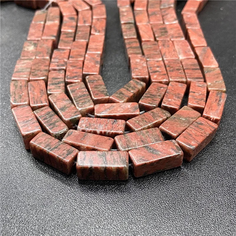 Бусины Из Натурального Красного камня с отверстием для изготовления ювелирных