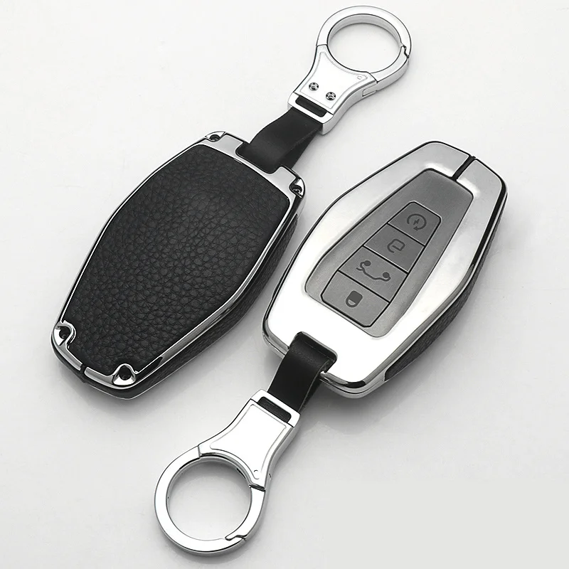 

Zinc alloy+Genuine Leather Car key case cover For Geely Atlas Boyue NL3 EX7 Emgrand X7 EmgrarandX7 SUV GT GC9 borui Accessories