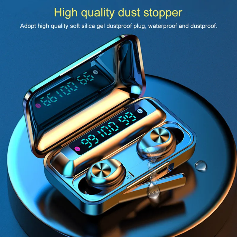 

RUO Wireless Headphone Bluetooth 5.0 Earphones Waterproof 9D Noise Reduction Stereo Sport Supports iOS/Android Mobile Gaming PC