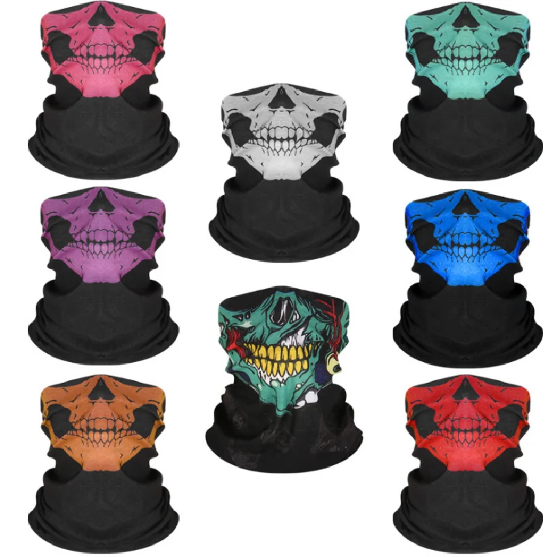 

Seamless multifunctional magic headscarf riding mask to keep warm Halloween props skull and changeable face mask
