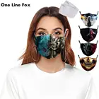 Маска для лица OneLineFox Steampink с принтом черепа, защитная маска для взрослых PM2.5, моющаяся Тканевая маска для рта, многоразовый подключаемый фильтр