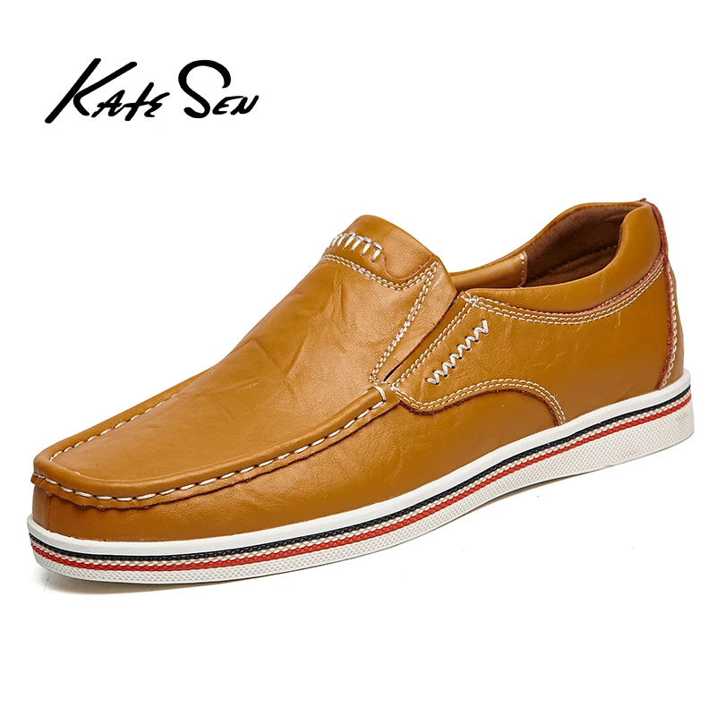 Katesen/Новинка Мужская обувь удобная повседневная из натуральной кожи Chaussures без