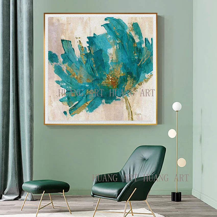 

Hand Painted Modern Home Decor Art Abstract Violet Flower Oil Painting On Canvas Hot Sell Paintings On The Wall