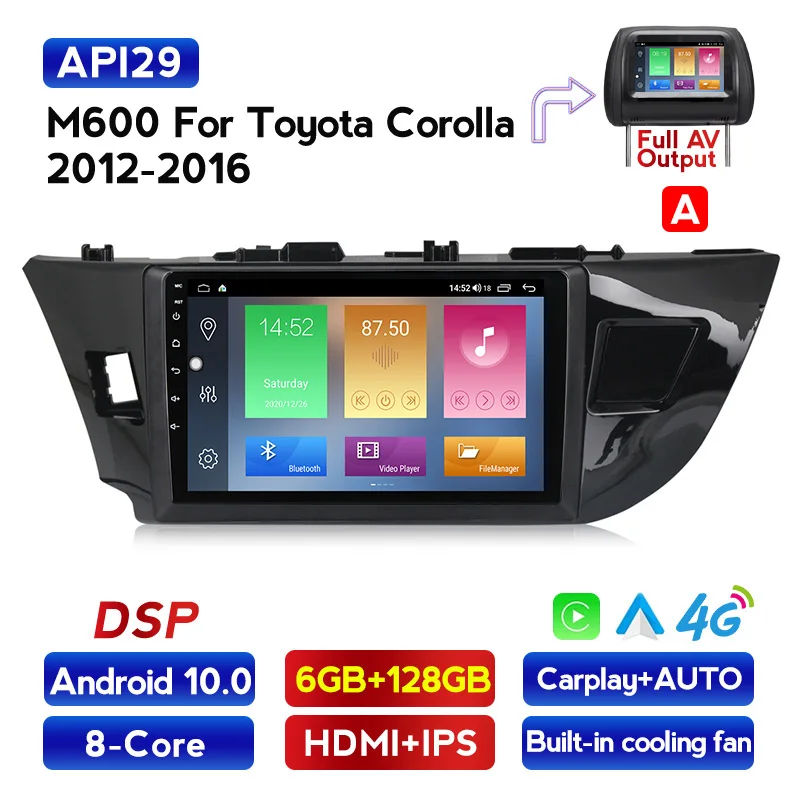 Автомобильная магнитола RDS с GPS Android 10 0 DSP радио кассеты для Toyota Levin corolla 2014 2016