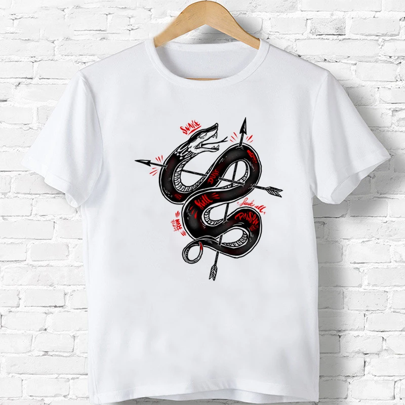 

Snake Plus Size Cotton White T-Shirts Summer Boys/Girls Cute Animal T Shirt O Neck Short Sleeve Harajuku Cartoon Top