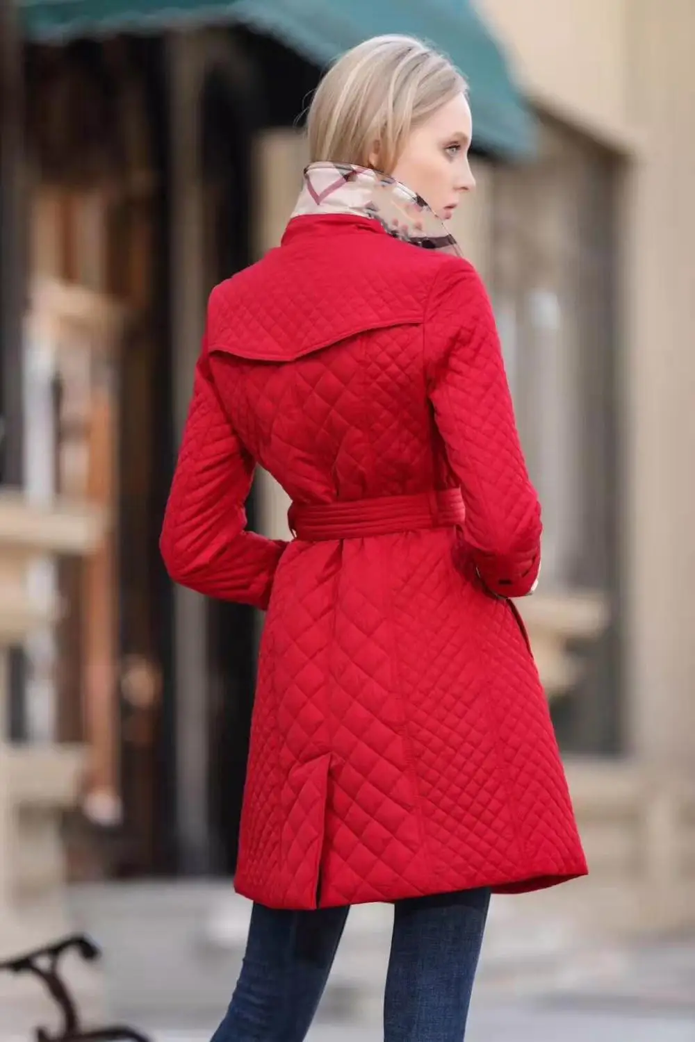 2020 высококачественное хлопковое пальто 2XL длины со стразами осенне зимняя куртка