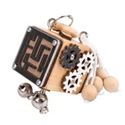 Деревянный занятый Куб Детская тренировочная коробка с блокировкой для рук доска для раннего обучения фиджет малыш Монтессори обучающие игрушки