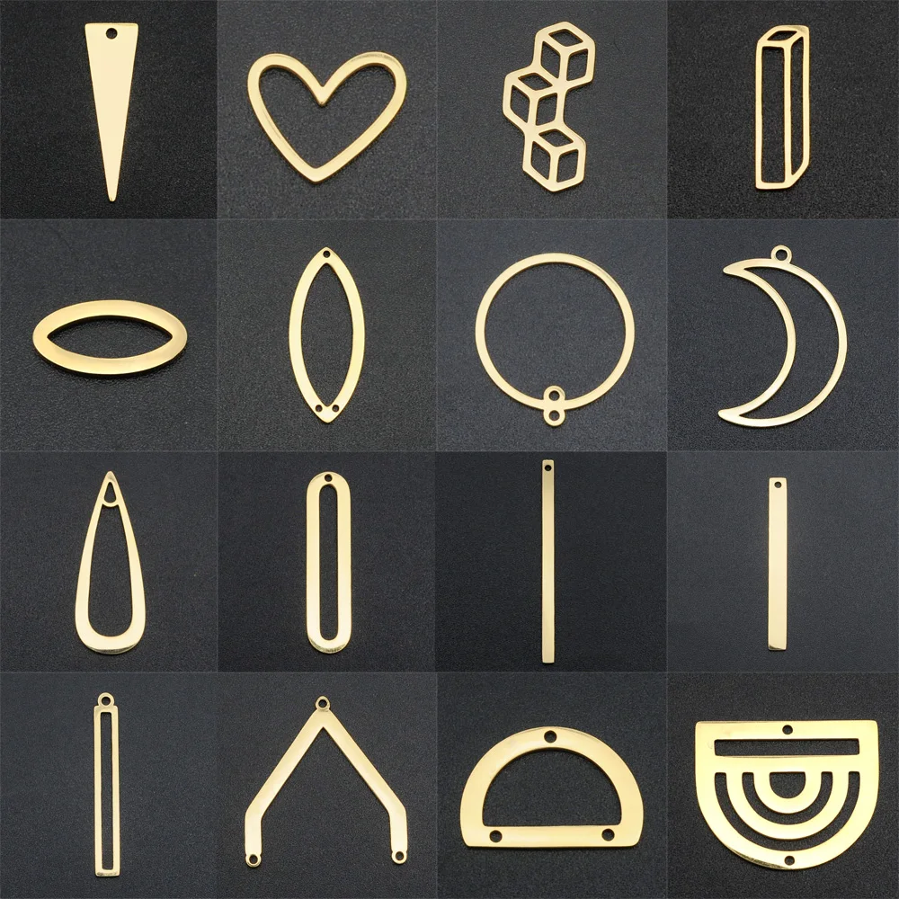 5 шт./лот 100% серьги из нержавеющей стали с различными геометрическими элементами