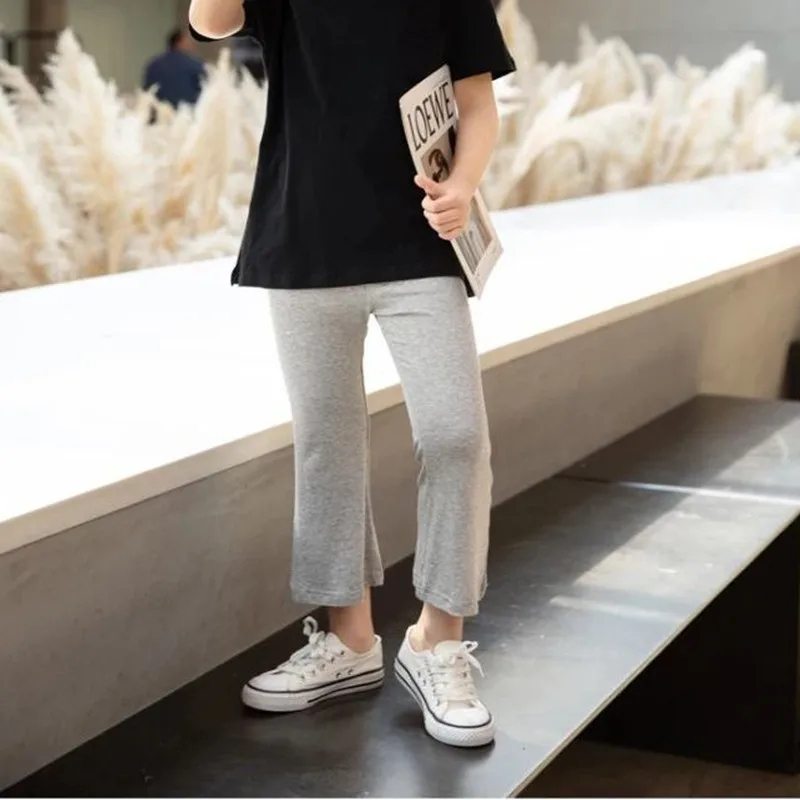 Las ni&ntilde;as pantalones de primavera y oto&ntilde;o de moda de las ni&ntilde;as pantalones de campana inferior de las ni&ntilde;as delgada ni&ntilde;os mallas pantalones ajustados-4