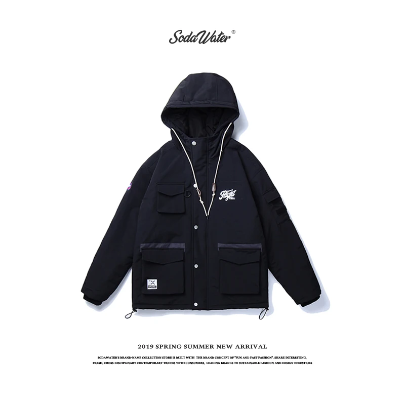 SODAWATER дизайнерская Толстая зимняя Мужская парка уличная Стильная функциональная